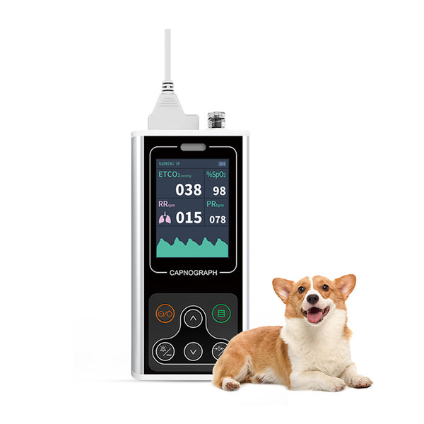 CONTEC CA10S-VET Capnographe CO2 de fin d'expiration Usage vétérinaire Facturable ETCO2 + taux RESP + SPO2 + PR animaux