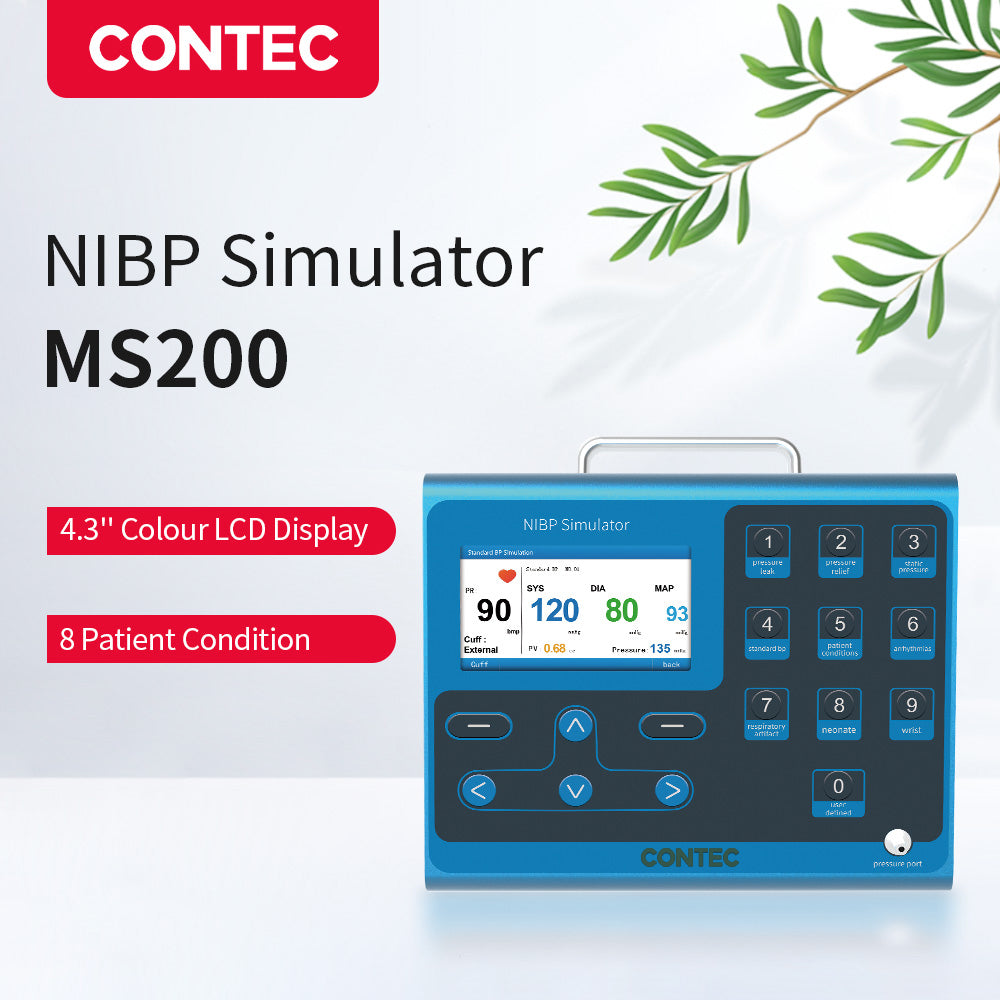 Prueba de simulación de precisión del monitor de presión arterial del simulador NIBP CONTEC MS200