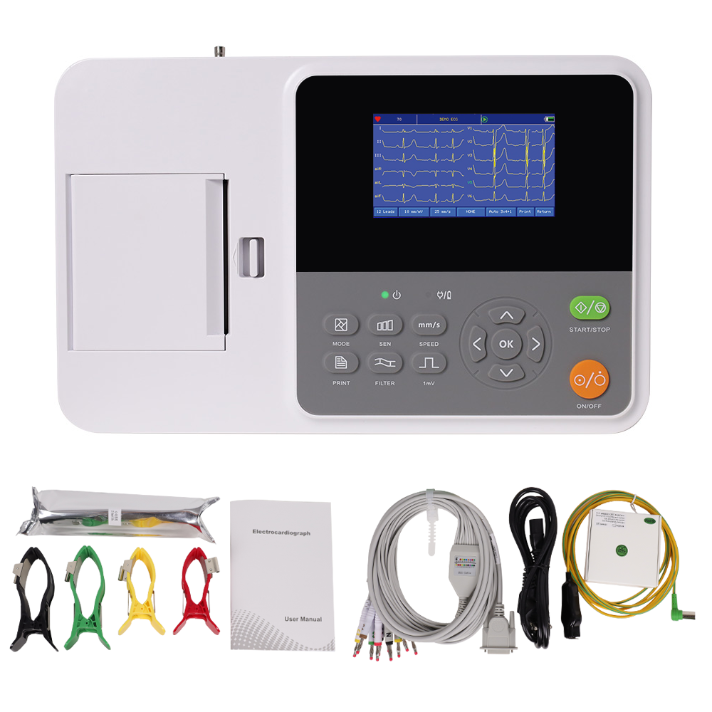 Dispositivo electrocardiógrafo portátil ECG digital de 3 canales  YSECG-03D,máquina de electrocardiograma
