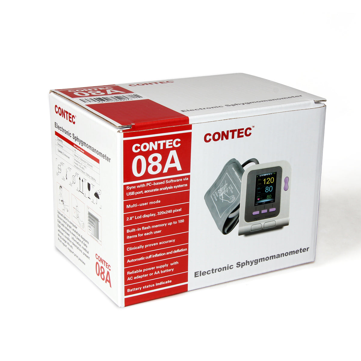 CONTEC08C Desktop Digital Blood Pressure Monitor, LCD+Adult Cuff CONTE