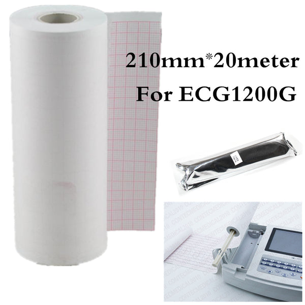 Recording Printer paper For CONTEC ECG1200G/ECG1212G/E12/E18M ECG Machine EKG Electrocardiograph 210mm*20m