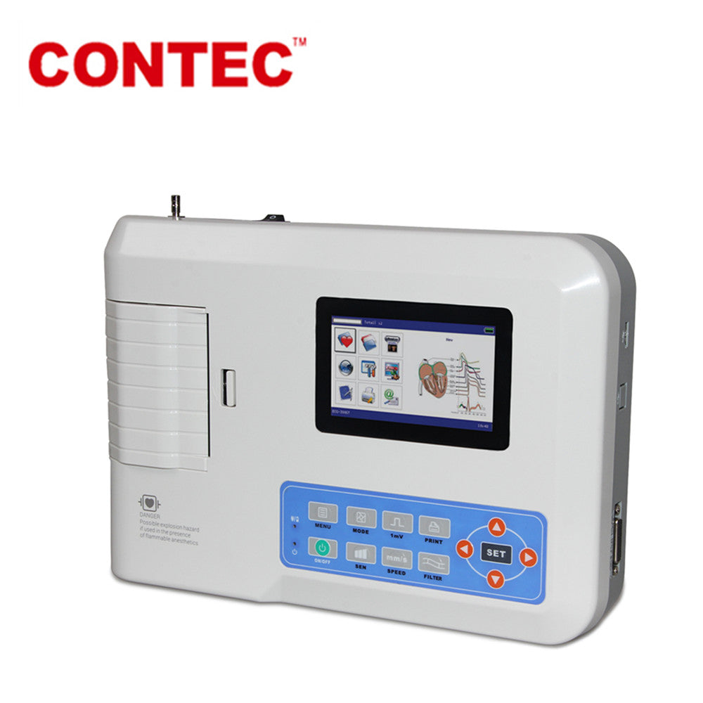 Portable ECG Machine Touch Electrocardiograph Single Channel USB Printer  EKG，CE