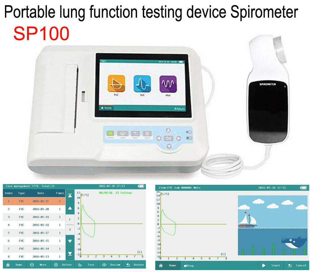 Portable lung function testing device Spirometer/Spirometry color LCD display - CONTEC