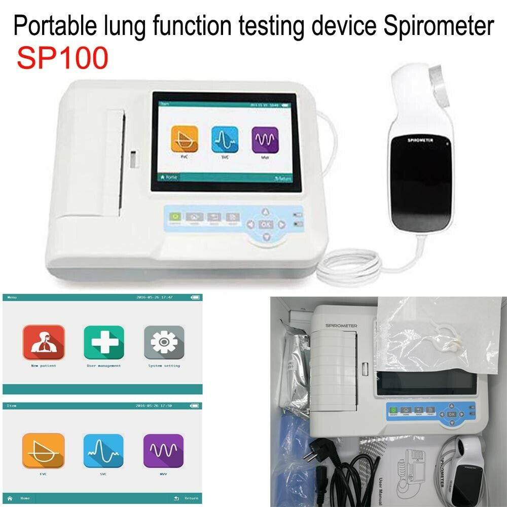 Portable lung function testing device Spirometer/Spirometry color LCD display - CONTEC