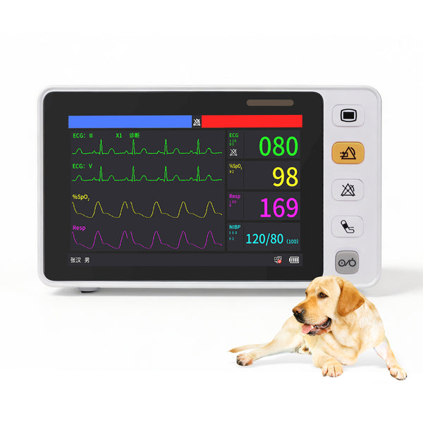 Easesyn ES50A-VET Handheld Patient Monitor ICU Vital Signs Veterinary animals Monitor 6 Parameters 5''