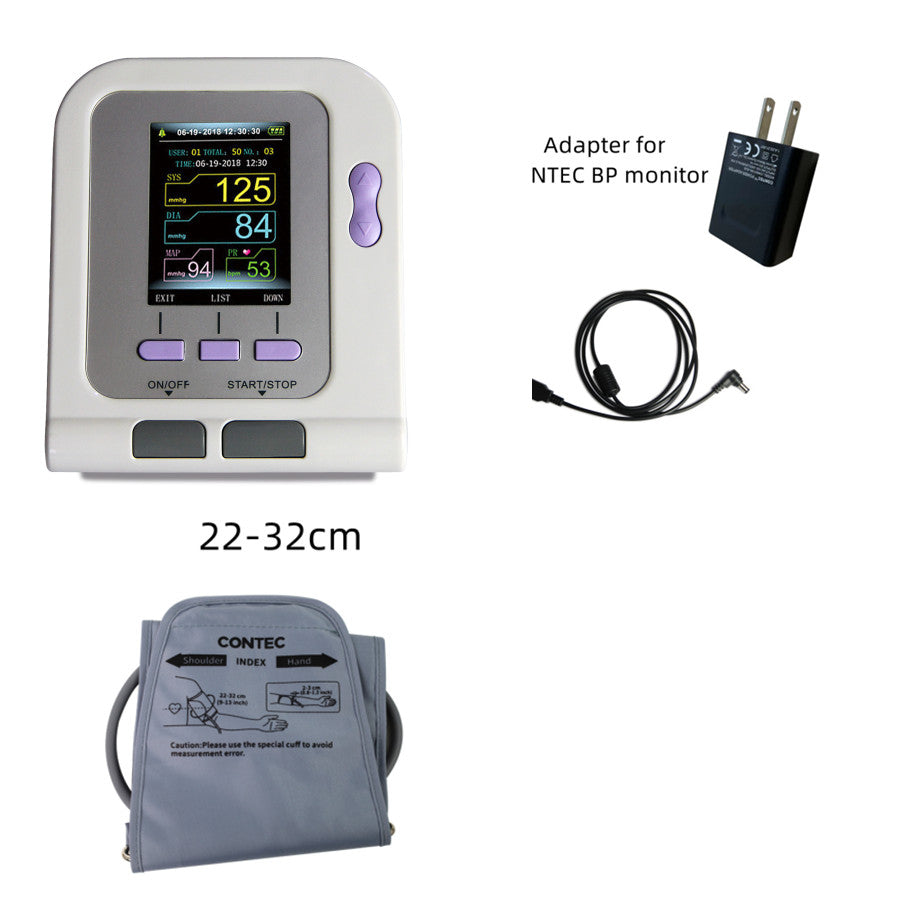 CONTEC 08A Monitor digital de presión arterial de brazo superior 3 manguitos BP + software para PC