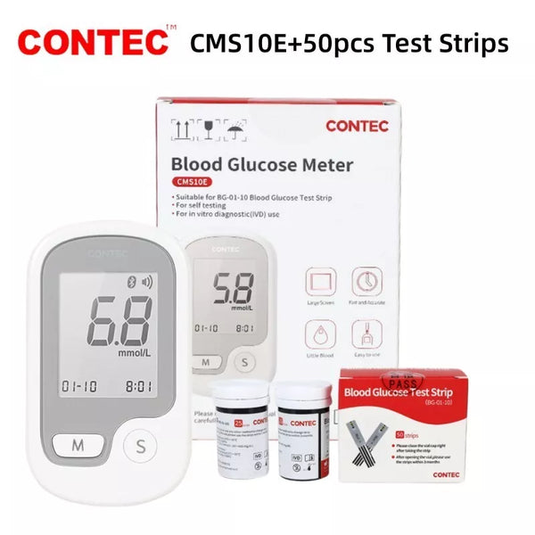 Contec CMS10E Glucometer Glucose Monitoring Diabetic Blood Sugar Value Meter Diabetes Test