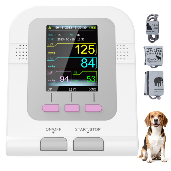 Easesyn Veterinary ES20A-VET with 3 cuffs Digital Blood Pressure Monitor Color LCD Display NIBP animals