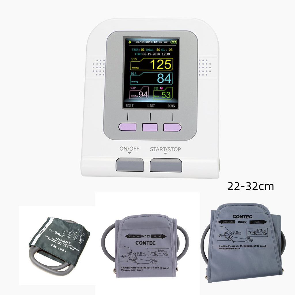 CONTEC 08A Monitor digital de presión arterial de brazo superior 3 manguitos BP + software para PC