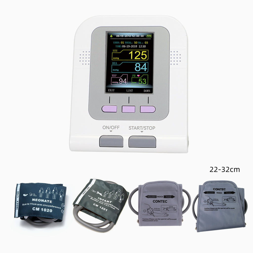 CONTEC Tensiómetro Digital CONTEC08A+Neonatal/Pediatría/Niño/Adulto 4 puños 