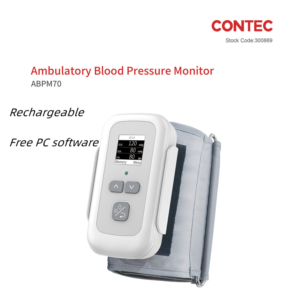 ABPM70 24h Monitor de presión arterial para ambulatorio NIBP Holter grabadora dinámica software de PC gratuito recargable 