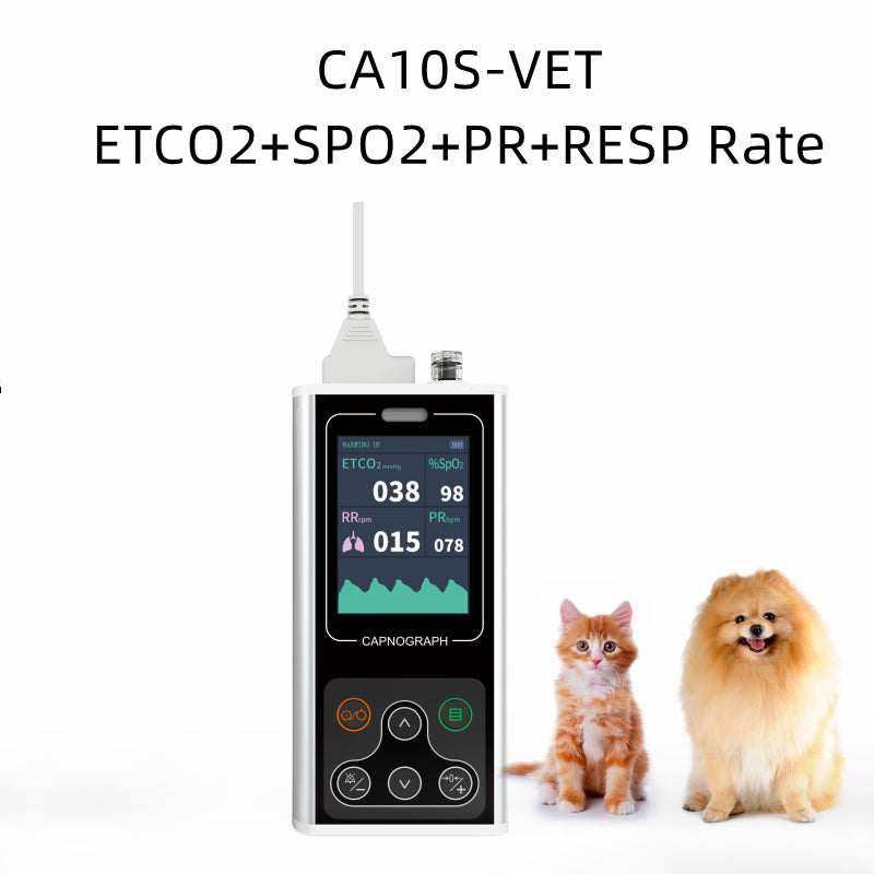 CONTEC CA10S-VET Capnographe CO2 de fin d'expiration Usage vétérinaire Facturable ETCO2 + taux RESP + SPO2 + PR animaux