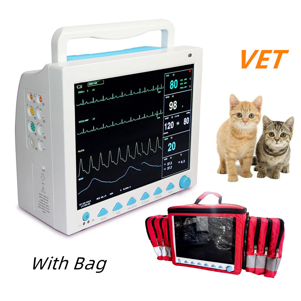 CMS8000VET Veterinary Patient Monitor Vital Signs 6 parameter +Free bag