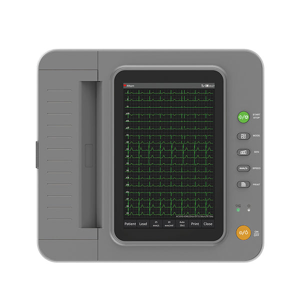 CONTEC E18M ECG/EKG 18 electrocardiógrafo de plomo atención hospitalaria pantalla táctil LCD a color software gratuito para PC