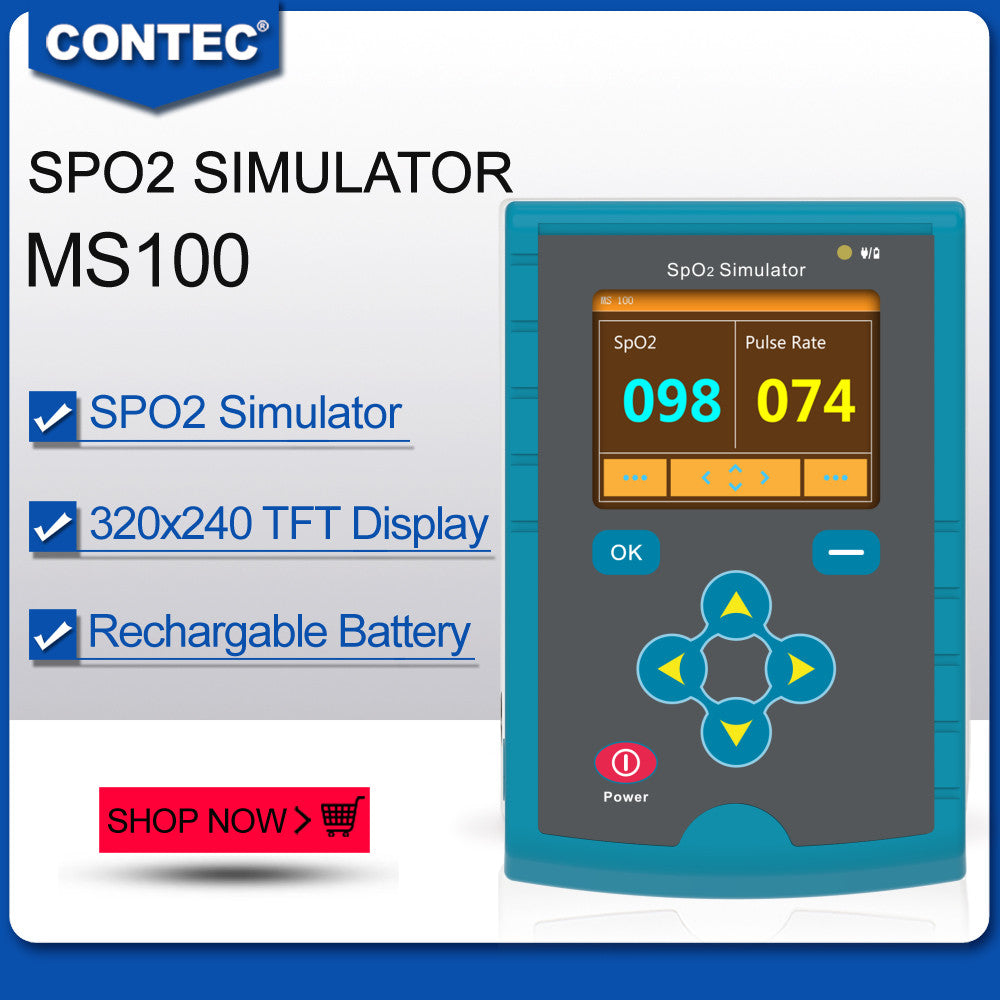Tiempo de reacción del oxímetro del pulso del simulador del oxígeno de la sangre del pulso MS100 del simulador SpO2 