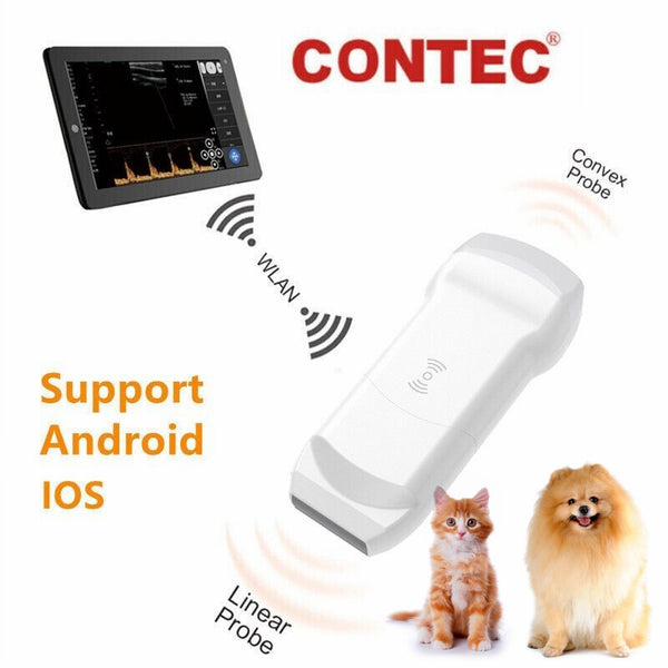 CONTEC CMS1600A-VET Color Doppler Ultrasound Scanner Wifi Machine Software 2 Probe animals veterinary use