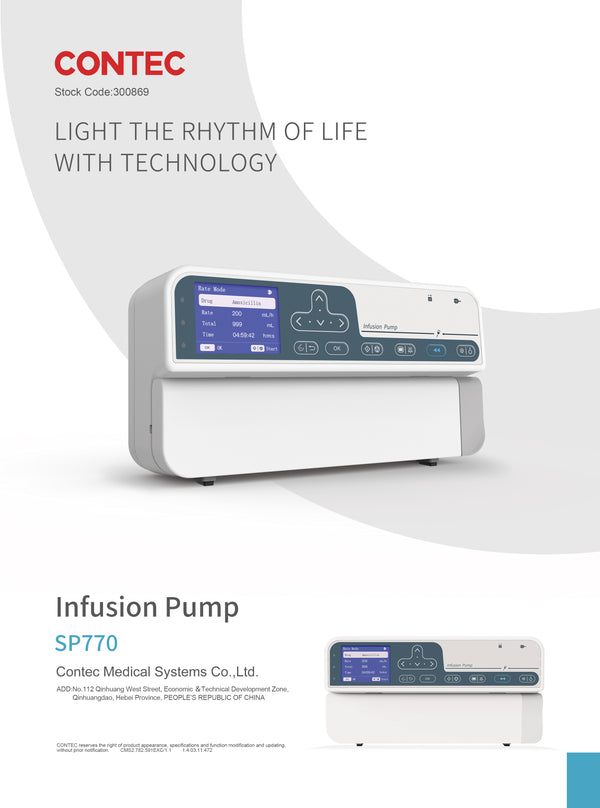 Contec – pompe à perfusion Portable SP770, automatique en temps réel, alarme sonore, moniteur de pression à bulles, alarme pour hôpital