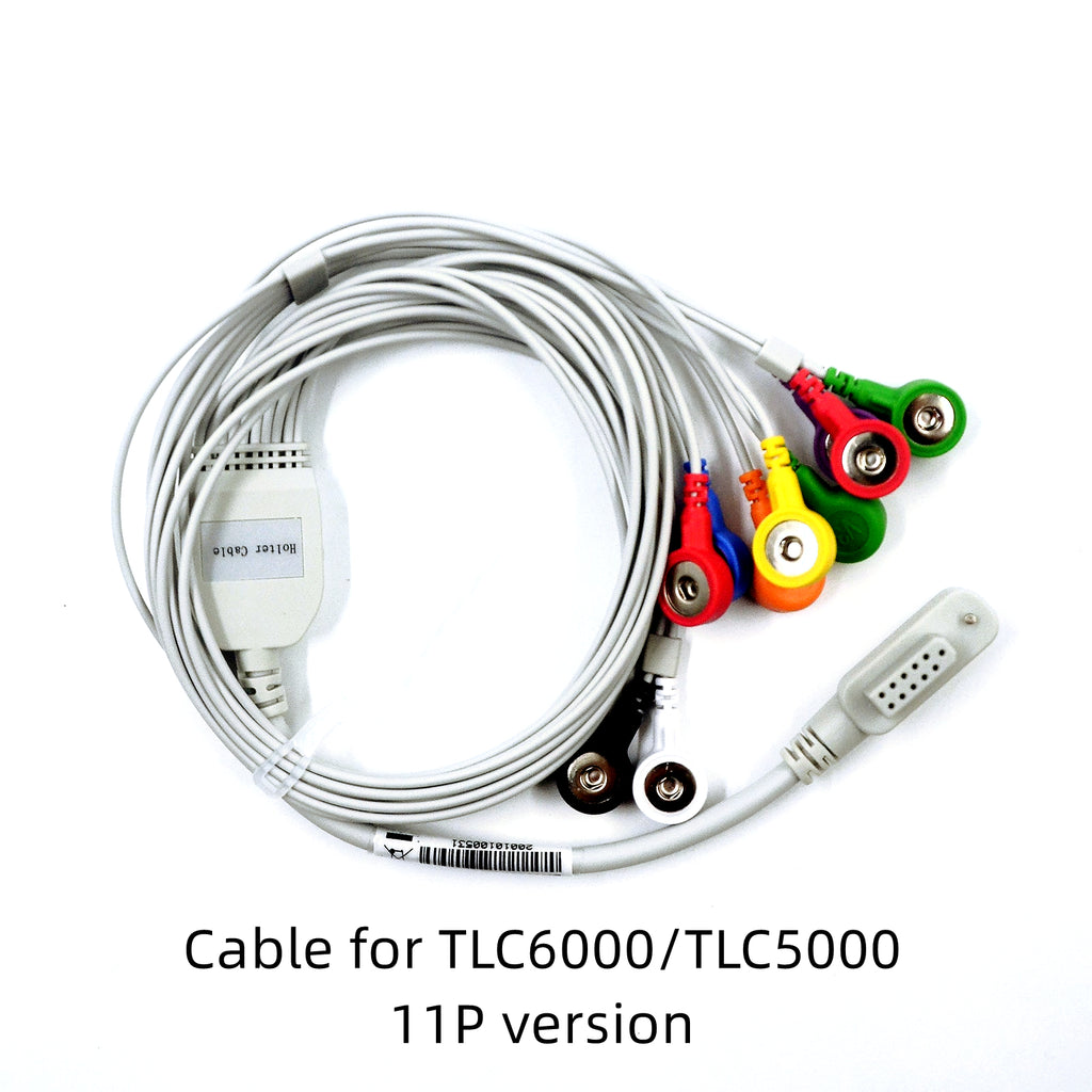 Câble ECG/ECG à 12 fils de Type A, 11P, pour moniteur COTNEC TLC6000/TLC5000, Snap,Holter