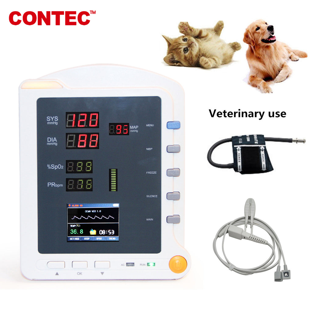 CMS5100 VET Veterinary Vital Signs Monitor CCU ICU Patient Monitor NIBP SPO2 PR - CONTEC