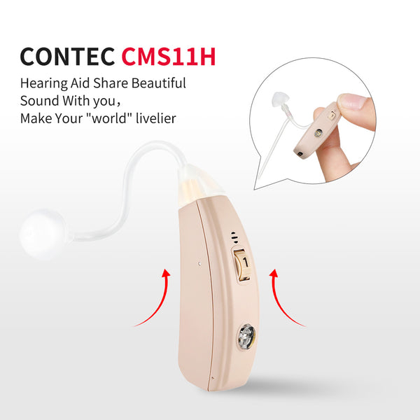 Mini audífono recargable CMS11H amplificador de sonido montado en el oído portátil 