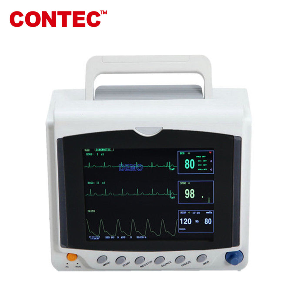 CMS6000C Portable Patient Monitor Vital Signs 6 parameters NIBP SPO2 Pulse Rate ECG TEMP RESP - CONTEC