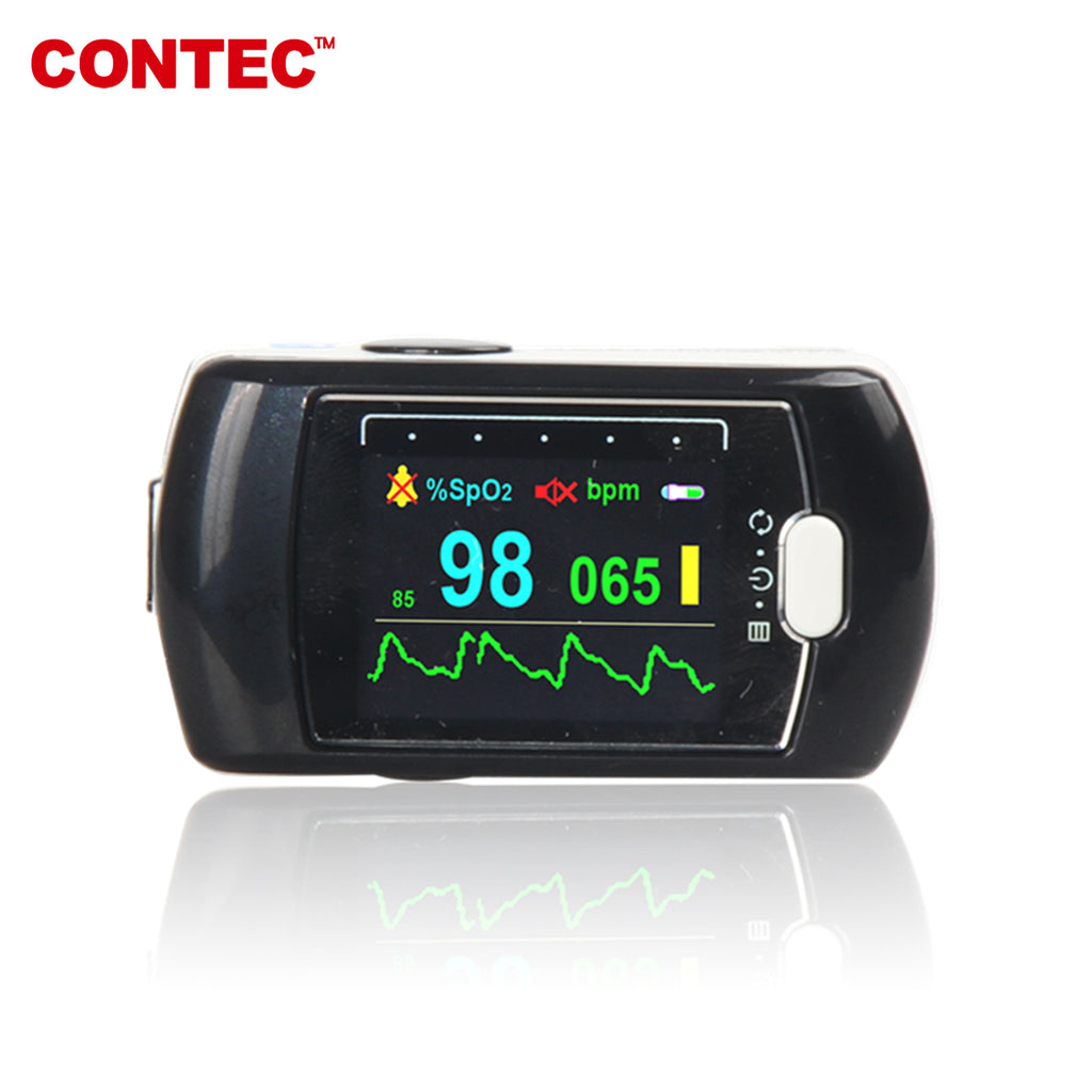 US Stock CMS50EA Fingertip Pulse Oximeter Spo2 Monitor OLED USB+Software Alarm - CONTEC