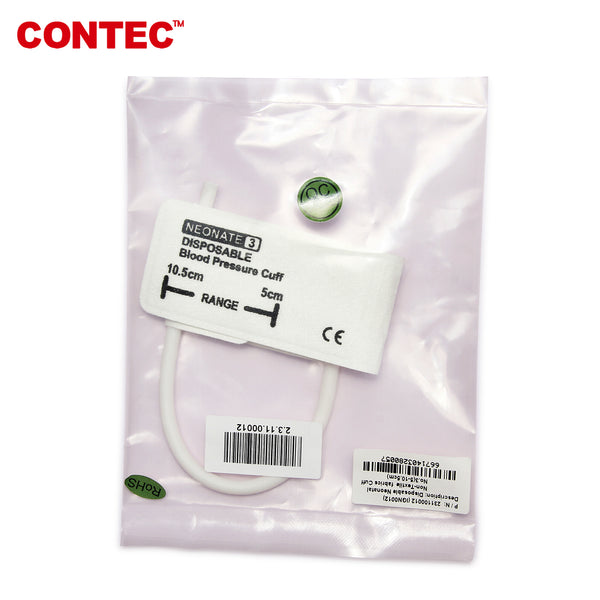 CONTEC Upper Arm Neonate/Pediatric BP Cuff Disposable 5-10.5CM (Veterinary Dog/Cat Cuff) - CONTEC