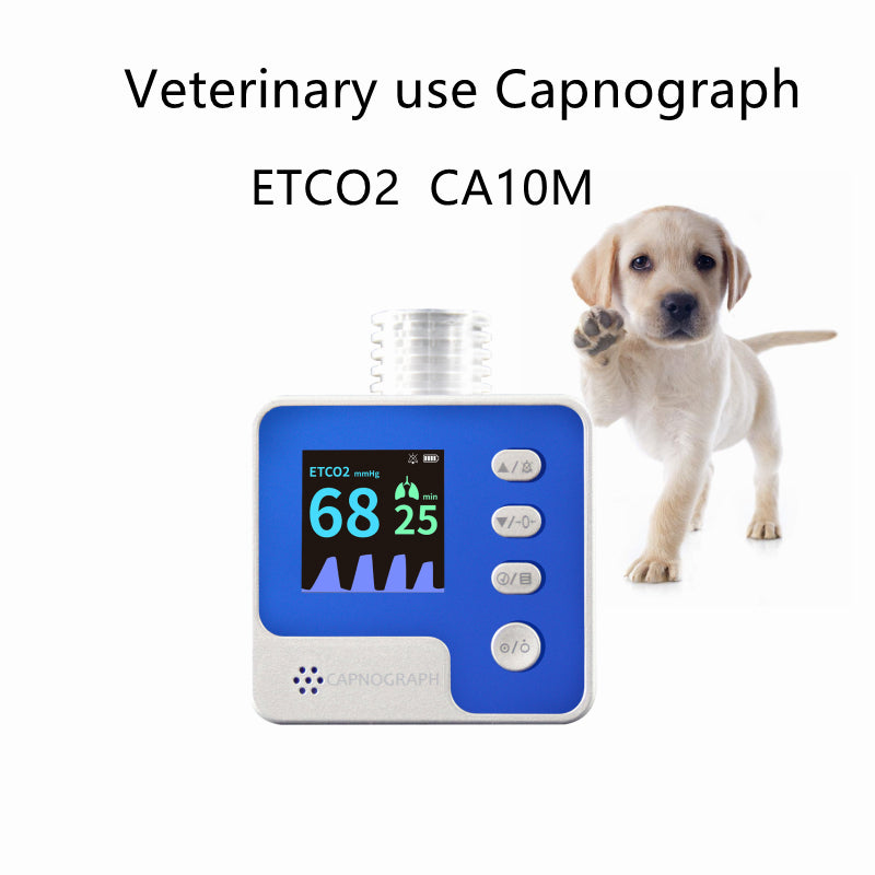 Uso veterinario CONTEC CA10M-VET Mainstream ETCO2 Capnógrafo Tasa de respiración Monitor de CO2 al final de la espiración para animales 