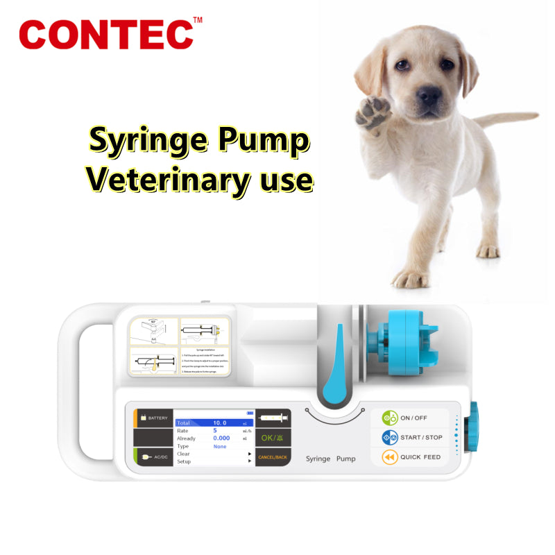 CONTEC SP950-VET – pousse-seringue, perfusion précise, alarme en temps réel, usage vétérinaire, animaux de compagnie