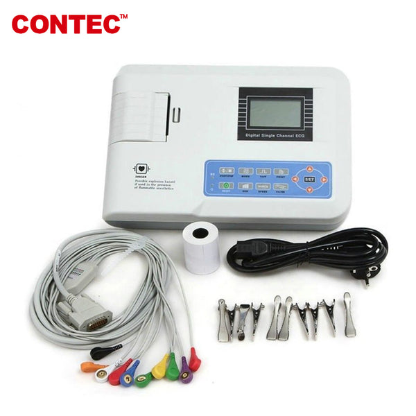 CONTEC Veterinary One Channel 12 Leads Portable ECG EKG Machine ECG100G VET,Printer - CONTEC