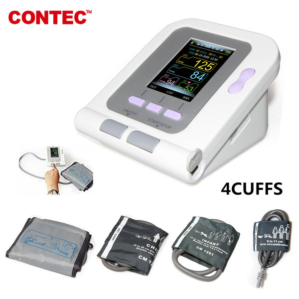 CONTEC Digital Blood Pressure Monitor CONTEC08A+Neonatal/Pediatrics/Child/Adult  4cuffs - CONTEC