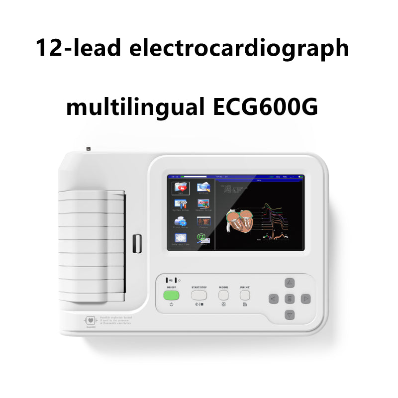 ECG600G – Machine numérique ECG EKG à 6 canaux, électrocardiographe Portable, écran tactile