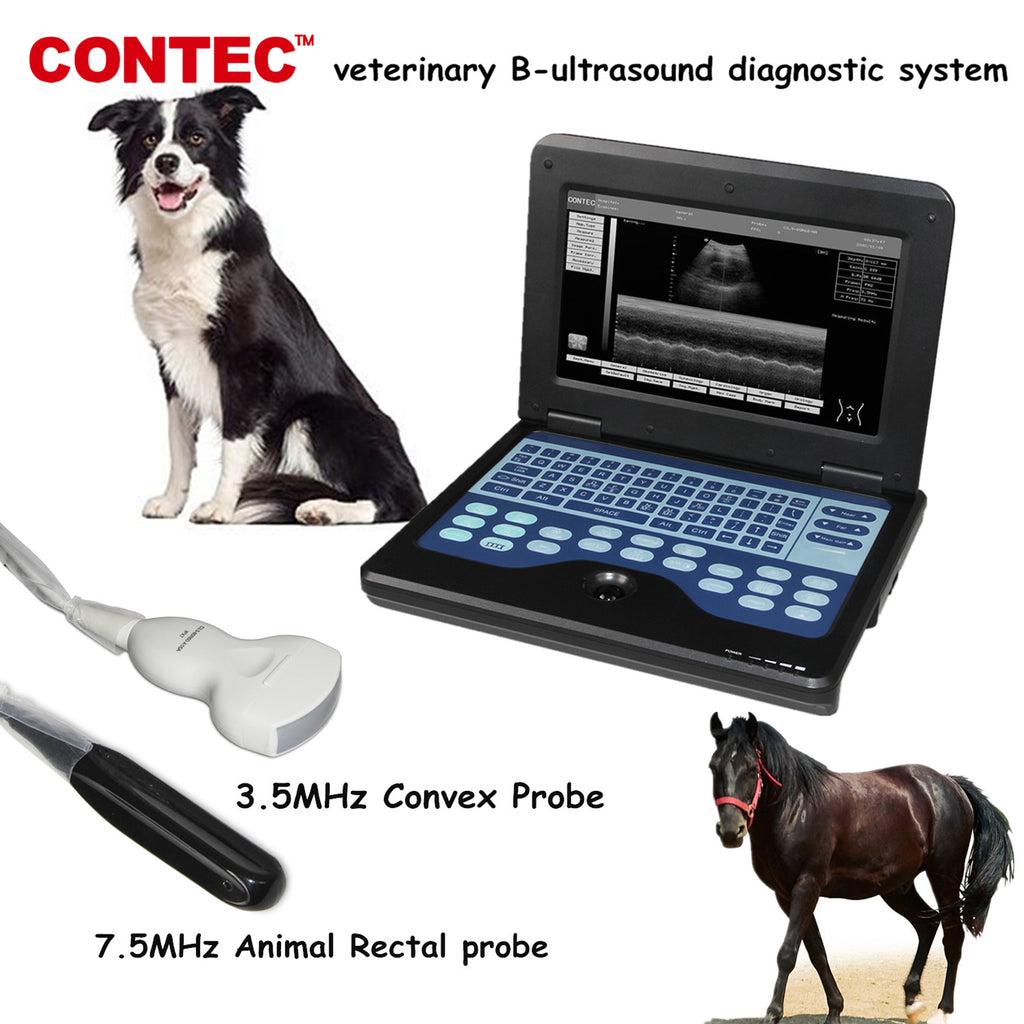 VET Veterinary Ultrasound Scanner Laptop Machine+animal Rectal+convex 2 Probes CMS600P2VET - CONTEC