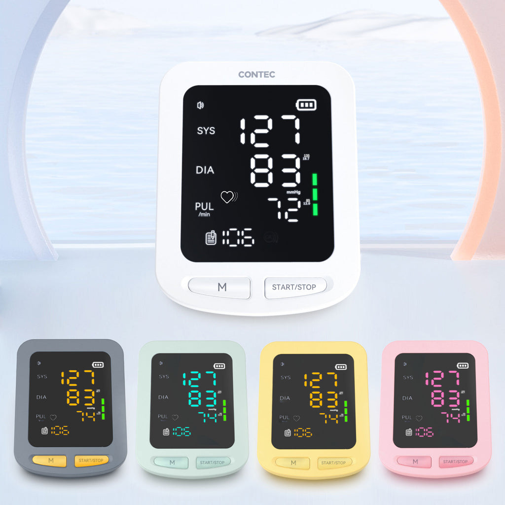 CONTEC08E esfigmomanómetro monitor de presión arterial colorido pantalla LED transmisión de voz