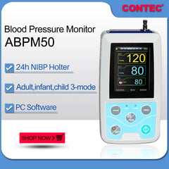 Ambulatory Blood Pressure Monitor NIBP Holter ABPM50 USB Software