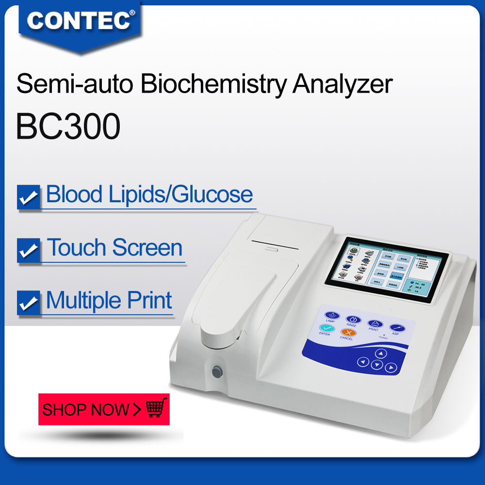 CE CONTEC BC300 Semi-automatic Blood Biochemistry Analyzer Touch Screen, Printer - CONTEC