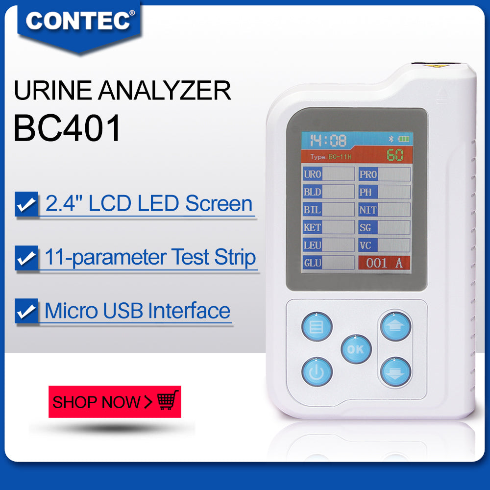 CONTEC BC401BT Handheld Urine Analyzer 11-parameter 600pcs test Strip, - CONTEC