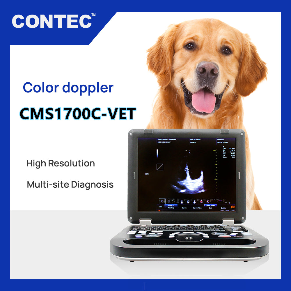 Animaux portatifs de scanner d'ultrason de Doppler couleur d'usage vétérinaire CMS1700C-VET avec la sonde