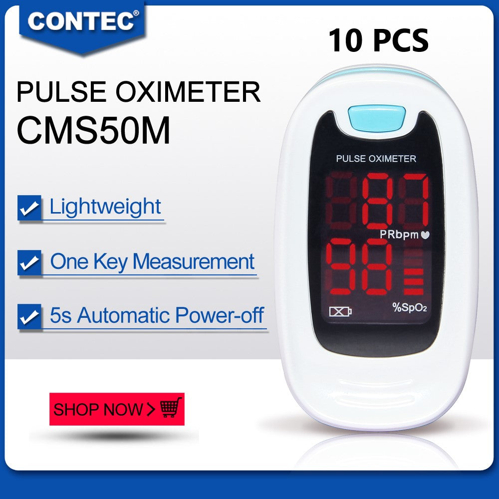 Venta al por mayor CMS50M oxímetro de pulso azul con yema del dedo Monitor Spo2 oxígeno en sangre LED