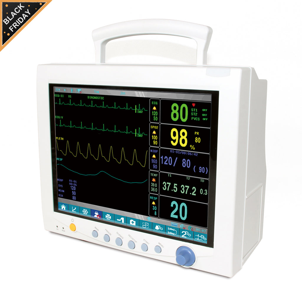 Envío desde China CMS7000 Plus Vital Signs ICU CCU Monitor de paciente 6 parámetros, pantalla táctil LCD TFT a color de 12,1 pulgadas