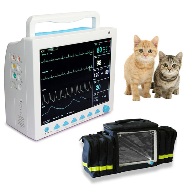 Monitor de paciente veterinario CMS8000VET Signos vitales 6 parámetros + bolsa gratis