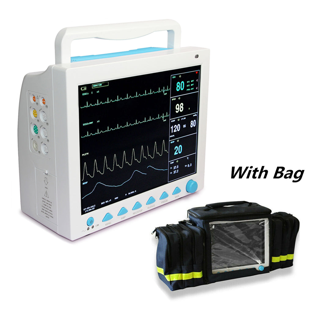CONTEC CMS8000 6 parámetros ICU CCU LCD Monitor de paciente multilenguaje con bolsa 12,1'' TFT LCD a color