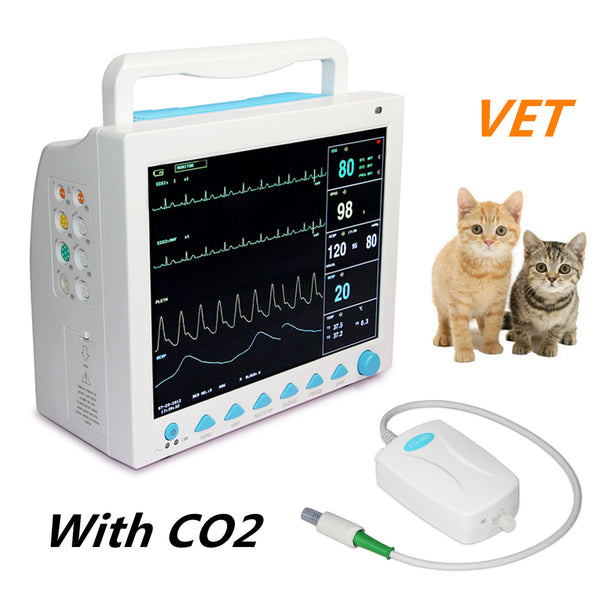 CMS8000VET Monitor de paciente veterinario capnógrafo signos vitales 7 parámetros +ETCO2