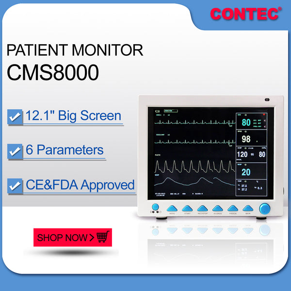 CONTEC CMS5100 Vital Signs Monitor CCU ICU Patient Monitor,NIBP / SPO2 /  PR/TEMP ) 2.8'' True Color TFT LCD