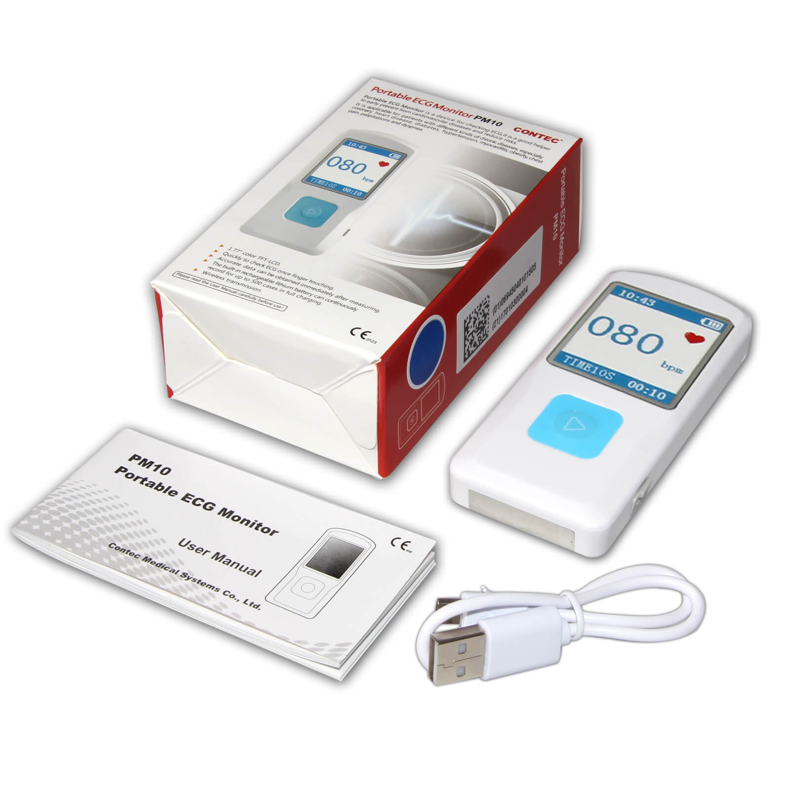 CONTEC Handheld ECG/EKG PM10 Heart/Cardiac Monitor