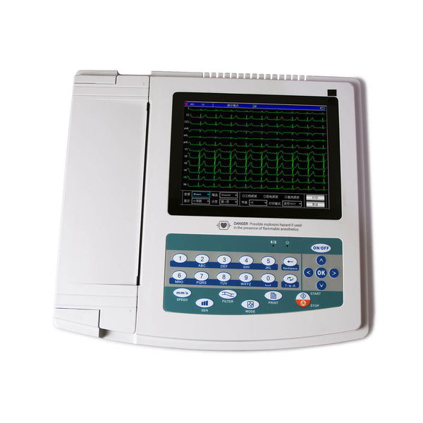 ECG1200G Digital 12 channel/lead EKG+PC Sync software, Electrocardiograph Touch Screen - CONTEC