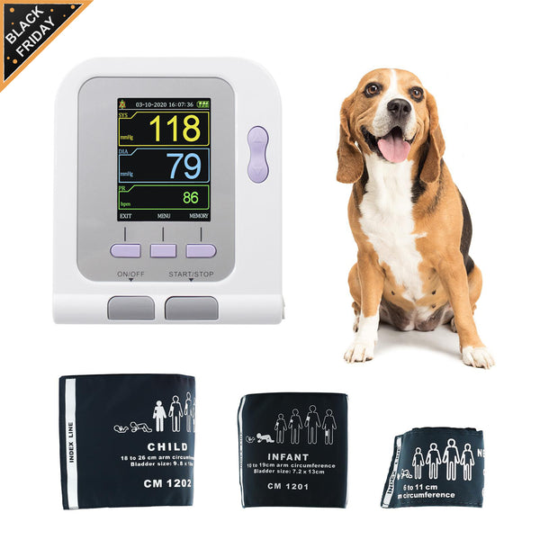 Veterinary CONTEC08A-VET with 3 free cuffs Digital Blood Pressure Monitor Color LCD Display NIBP animals