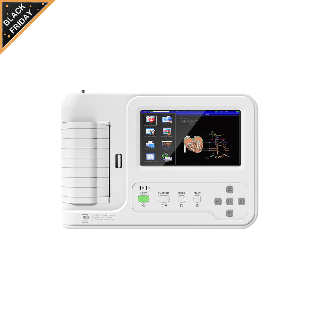 ECG600G Digital 6 canales ECG EKG máquina electrocardiógrafo portátil  pantalla táctil