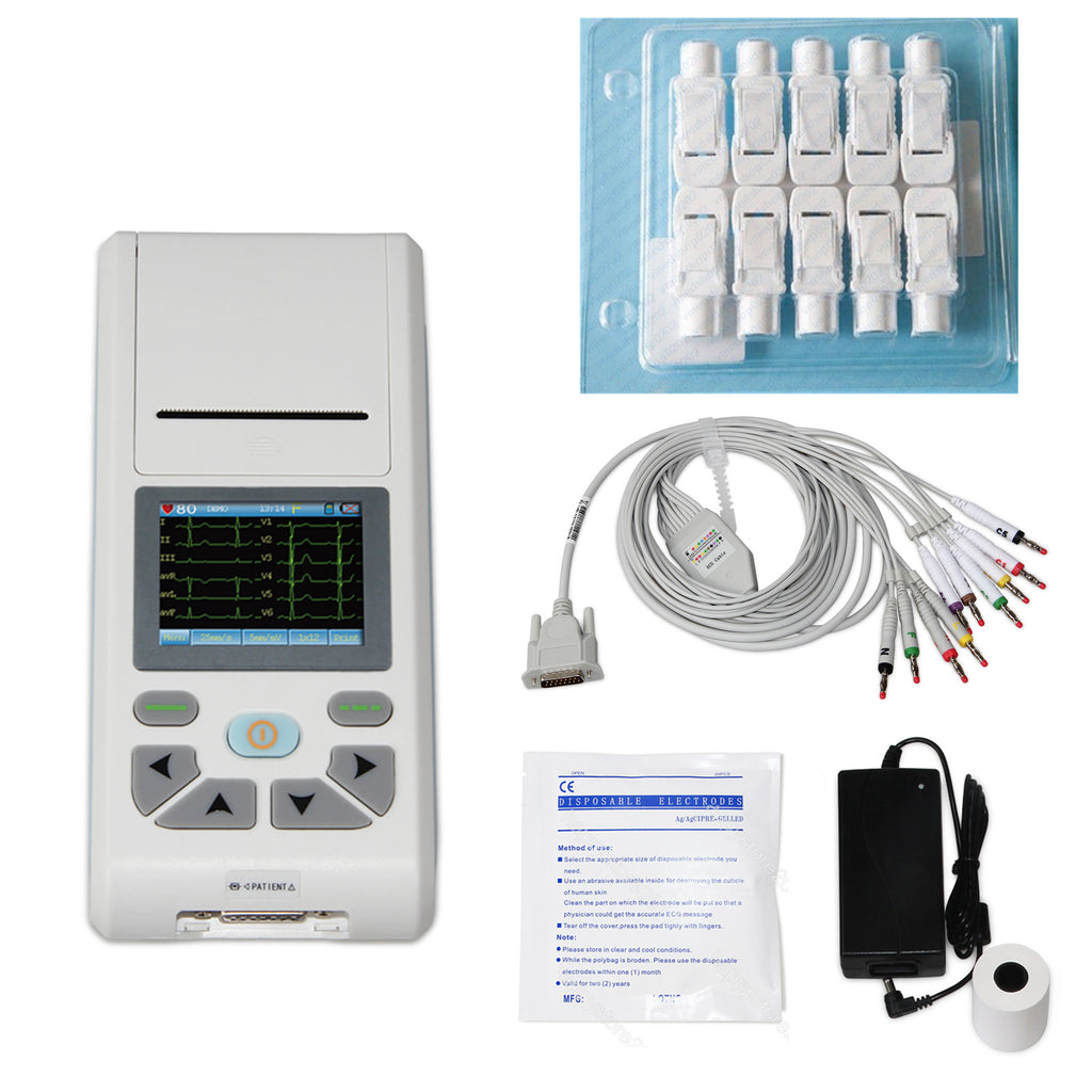 Touch screen Electrocardiograph CONTEC ECG90A 12-lead ECG&EKG Machine