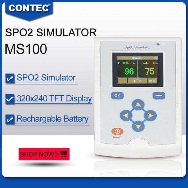 MS100 SpO2 Pulse Rate Blood Oxygen Simulator Pulse Oximeter reaction time - CONTEC